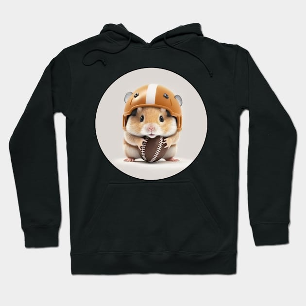 Hamster playing American Football Hoodie by Rabbit Hole Designs